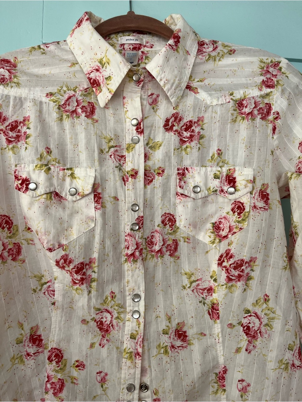 Old navy floral button down shirt